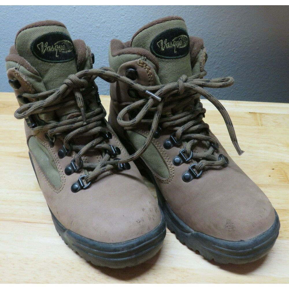 VASQUE 7183 Skywalk Hiking Boots Womens US Size 5 1/2 Brown Green Leather